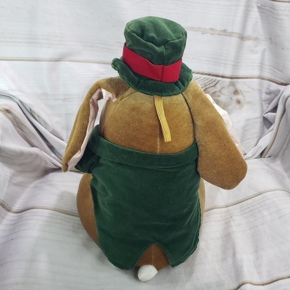Vintage Velveteen Rabbit 12 Inch Velvet Stuffed Animal Toys R Us 1985 Green Coat - Picture 7 of 10